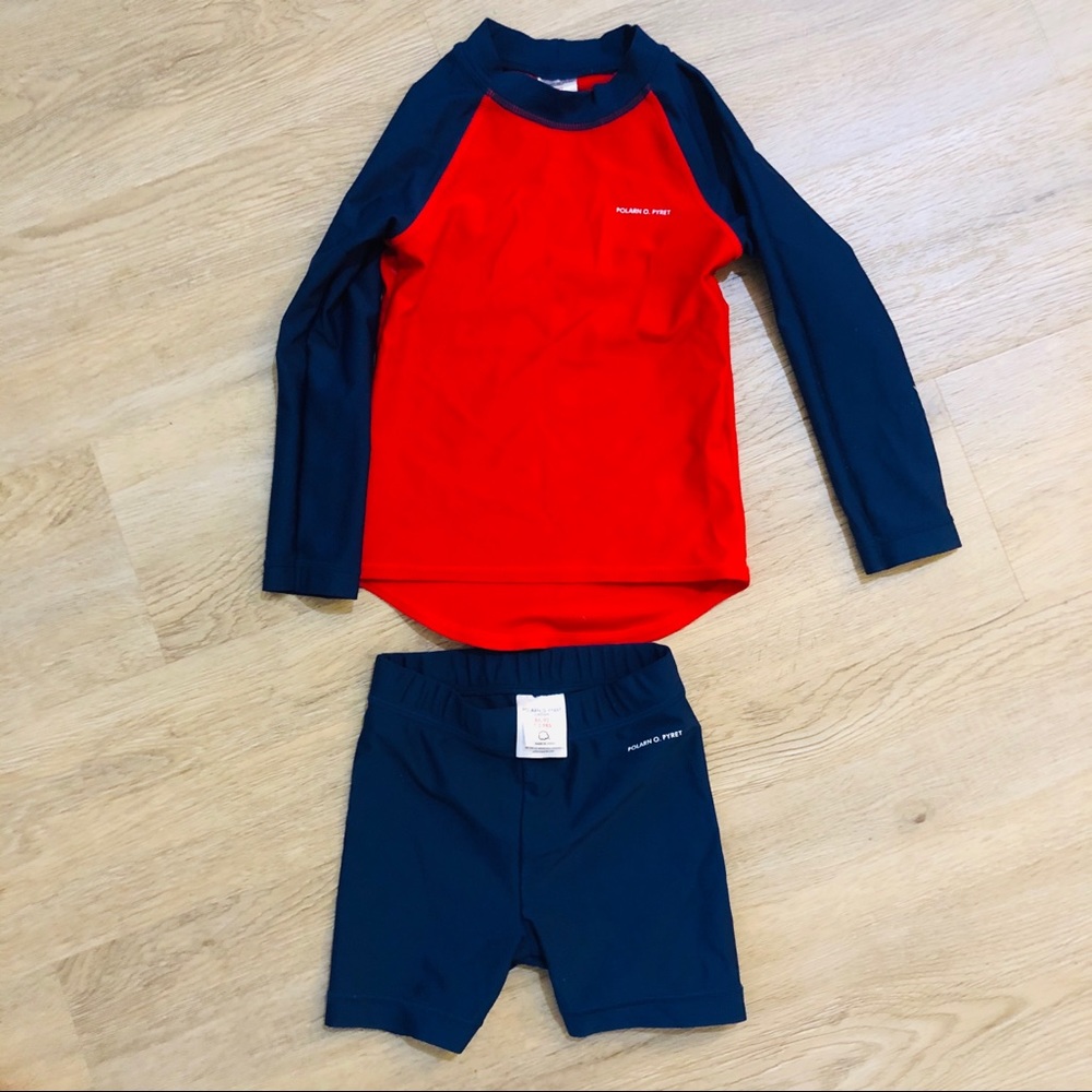 POLARN O. PYRET TWO TONE RASH GUARD size 1-2 Y